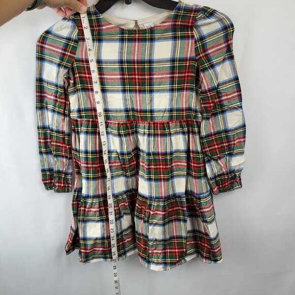 Adorable Gap Kids Girls M 8 Lng Slv Plaid Tiered Bottom Dress - Picture 9 of 12